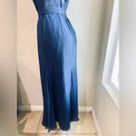 Vera Wang  WHITE label midnight blue maxi gown formal bridesmaid dress size 12 Photo 3