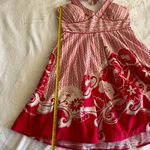 Trixxi Vintage Red Floral Halter Tie Tulle Dress Photo 5