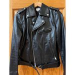AG Reese rare BULL Leather women’s Moto Jacket small retail $1478.00 Black Photo 0