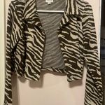 Le lis Brown Zebra Cropped Sweater Blazer Photo 0