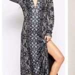 Free People  Cabaret Paisley Floral Whimsical Cutout Maxi Long Sleeve Dress M Photo 3