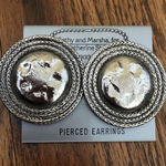 Women's Cathy And Marsh‎ For Cathrine Strike Earrings Silver Colored Round Photo 0