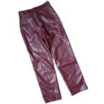 Madewell  The Perfect Vintage Faux Leather Edition Red Straight Leg Pants 25 NWT Photo 1