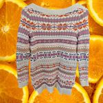 Ralph Lauren Lauren Ralph‎ Lauren Scoop Neck White and Geometric Sweater Photo 5