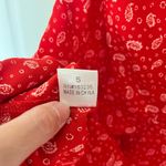 Red and White Paisley Print Bandana Mini Dress Size S Photo 7