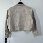 Marc New York Marc‎ New York Jeans Jacket Women Medium Crop Cream Moto Faux Leather Snap Crew Photo 1