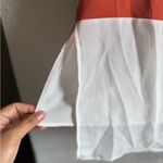 ZARA  Women’s Colorblock V-Neck Top Size M Rust Orange White Photo 5