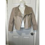 Bagatelle Woman’s Faux-Leather Draped Jacket Size Large Pit To Pit 21 Length 29 Photo 8