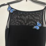 Y2K Finesse Black Dress with Blue Butterfly Accents Size M Photo 1