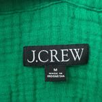 J Crew Gauze V Neck Pullover Top Kelly Green Textured Cotton M Size M Photo 2