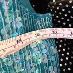 Sequin Teal Tank Top size small Blue Photo 5