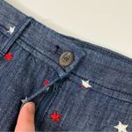 Talbots Relaxed Chino Short Dark Chambray Star Embroidered Cotton Linen 6 Photo 1