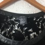 Per Se #112  BLACK LACE LEATHER TRIMMED MINI DRESS Photo 6