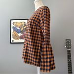 BeachLunchLounge  Roberta Plaid Gingham Bell Sleeve Top Size Medium Photo 4