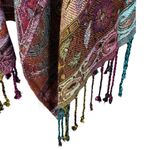 ANU Medium Artsy Vest Jacket Floral Reversible Draped Fringe Open Front Boho New Brown Photo 3