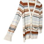 Abercrombie & Fitch Striped Cardigan Grandpacore Sweater Brown Cream Blue, M Photo 5