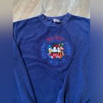 Disney VTG  Mickey Goofy Embroidered Sweatshirt Pullover Blue Graphic Size S M Photo 5