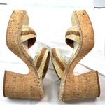 Dolce Vita 10 Platform Chunky Heeled Cork Rope Tan and Cream Summer Sandals Photo 1