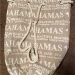 Bahamas Drawstring Rope Beige Backpack Pouch Tote Vacation Beach Bag Photo 1