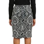 Roz & Ali Dressbarn Pencil Skirt Black Cream Baroque Textured Women’s Size Large Photo 8