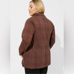 Torrid Light Ponte Double Breasted Relaxed Blazer PLAID PREPPY DARK ACADEMIA 3X Photo 3