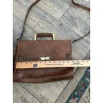 Banana Republic Vintage  Women Brown Leather Embossed Satchel Bag crocodile Photo 8