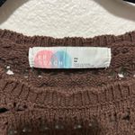 Free People  Beach Waiting For Tonight Fauxchet Top Size XS Chocolate Lava Brown Photo 4