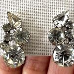 fantasy of jewels vintage rhinestone clip on earrings Silver Photo 1