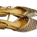 Jessica Simpson Gold Woven Women's Low Heel Ankle Strap Sandals Sz 7.5 Photo 5