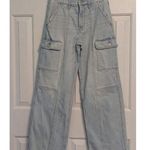 SO Women  Jeans Cargo Wide Leg Size 5/27W Light Blue Photo 0