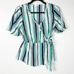 Pink Rose  Women's Short‎ Sleeve Striped Blouse Sz S Photo 0
