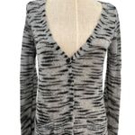Free People  Beach Cardigan Sweater Stripe‎ Mohair Blend Gray Size Small Photo 4