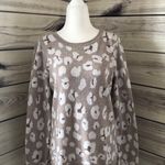 Loft Beige Leopard Print Sweater Photo 1