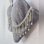 Love j Y2K Silver Glitter Bustier bra Crop tank diamond tassel top M Goth Punk Whimsy Photo 2