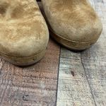 UGG  Abbie Women's 7 Brown Suede Clogs Mules Wood Heel Studded Closed Toe Slip On Photo 5