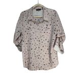 Karl Lagerfeld Paris Pink Eiffel Tower Sunglasses Print Button Up Shirt WomensXL Size XL Photo 1