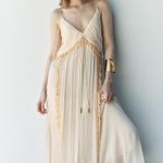 ZARA  Cream Maxi Dress long flowy bohemian summer casual vacation sundress wedding  Photo 3
