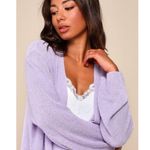 Lulus Comfy Memories Lavender Knit Open Photo 1