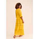 Anthropologie En Elly Sunset Tiered Golden Yellow Maxi Dress S Photo 2
