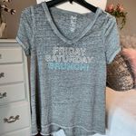 State of Mine Weekend Tee VNeck Gray  Lightweight Cotton Tshirt Womens Small Photo 0