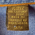 HARRITON WO SIZE M DENIM BUTTON DOWN SHIRT FLAMINGO WITH GLITTER CRYSTAL… Blue Size M Photo 9