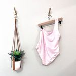 Ganni NWT One Shoulder Floral Cherry Blossom Pink Bathing Suit Size 38 Medium Photo 6