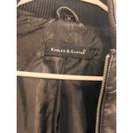 Knoles‎ & Carter Genuine Leather Black Bomber Jacket Ribbed Moto Bikercore Cozy Size M Photo 12