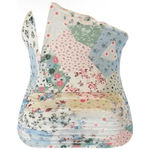 SheIn  Womens Festival Cottagecore Patchwork Dainty Floral Mesh Ruched Tube Top L Photo 0