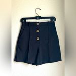 ZARA High-Waisted Gold Button Shorts Photo 2
