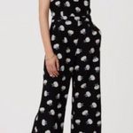 Loft Ann Taylor  Black White Floral Jumpsuit Romper Size 6 Excellent Photo 2
