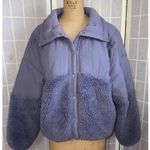 Free People Movement Purple Sherpa Hooded Adventure Awaits Fleece Jacket Large Photo 0