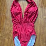 Victoria's Secret Victoria’s Secret High Cut Halter Red One Piece Swimsuit Photo 0