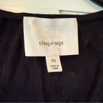 Cinq a Sept Theo 3/4 Black Jacquard Print Wrap Top Size XS Photo 4