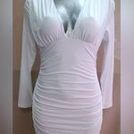 White long sleeve ruched top dress Size L Photo 0